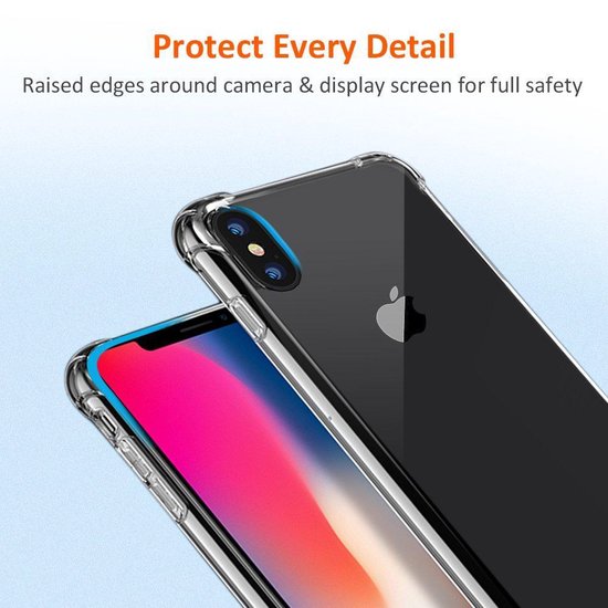 iPhone X/XS Hoesjes – Anti-Shock Backcover – Schokbestendig – Inclusief 2x Screenprotector – Transparant-Ilumina Benelux