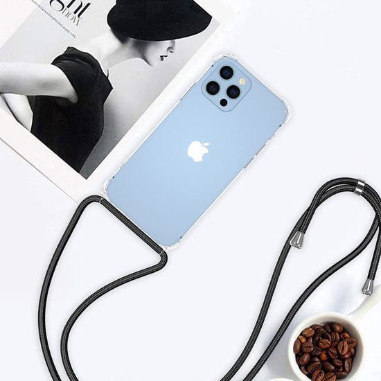 iPhone 13 Pro Hoesjes – Transparante Backcover met Koord – Kettinghoesje – Schokbestendig – Anti-Shock-Ilumina Benelux