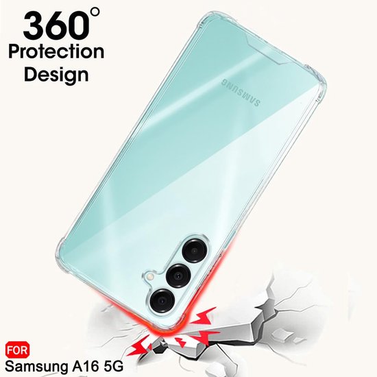 Samsung Galaxy A16 Hoesjes – Ultra-Hybrid Backcover – Schokbestendig – Crystal Clear Transparant-Ilumina Benelux