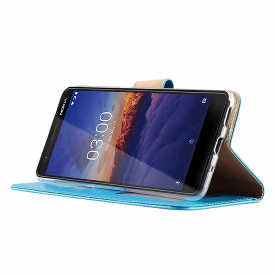 Nokia 3.1 Hoesjes – Portemonnee Hoes – Pasjeshouder – 2x Screenprotector – Turquoise-Ilumina Benelux