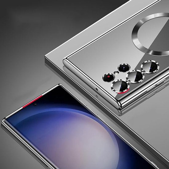 Samsung Galaxy S24 Ultra Hoesjes – Backcover – Camera Lens Bescherming – MagSafe – Zilver-Ilumina Benelux