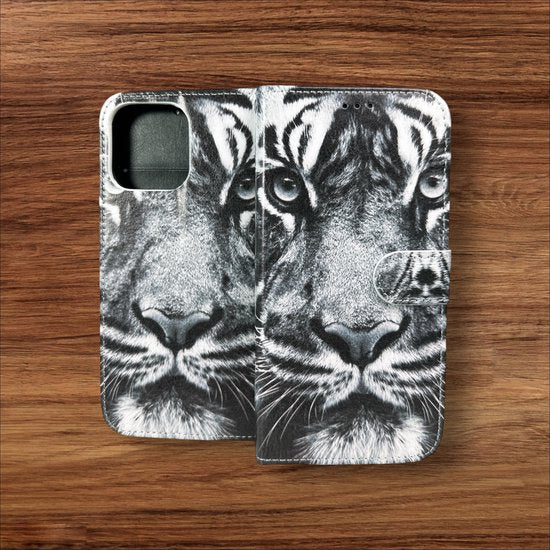 Xiaomi Redmi 10C Hoesjes – Portemonnee Book Case – Pasjeshouder – Magneetsluiting – Tijgerprint-Ilumina Benelux
