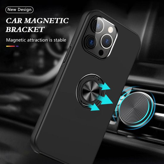 iPhone 16 Pro Max Hoesjes – Shockproof Backcover – Inclusief Gehard Glas Screenprotector – Zwart-Ilumina Benelux