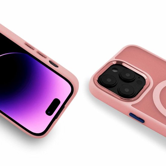 Samsung Galaxy S25 Plus Hoesjes – Magnetische Backcover – MagSafe Compatibel – Matte Achterkant – Roze