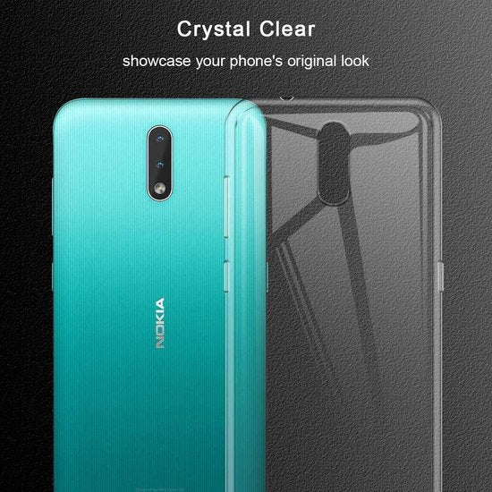 Nokia 2.3 Hoesjes – Transparante Siliconen Backcover + 2x Screenprotector – Gehard Glas – Anti Kras-Ilumina Benelux