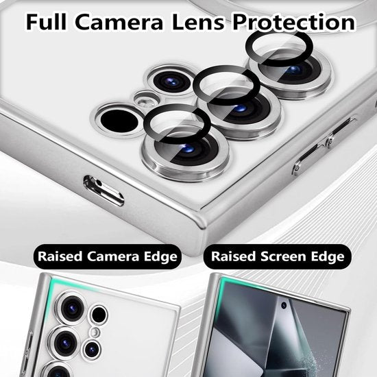 Samsung Galaxy S25 Ultra Hoesjes – Magsafe Compatible Backcover – Camera Lens Protector – Zilver-Ilumina Benelux