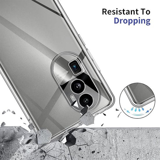 OPPO Reno 10 Hoesjes – Transparante TPU Siliconen Backcover – Soft Case – Incl. Gehard Glas Screenprotector-Ilumina Benelux