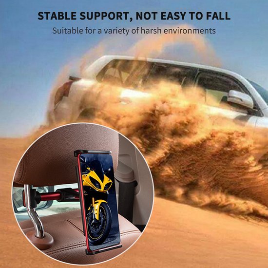 Universele houder - Hoofdsteunhouder Auto Geschikt voor: Smartphone / Tablet/ iPad/ Samsung Galaxy Tab etc. met 4,7-10,5 inch - Hoofdsteun Houder - rood