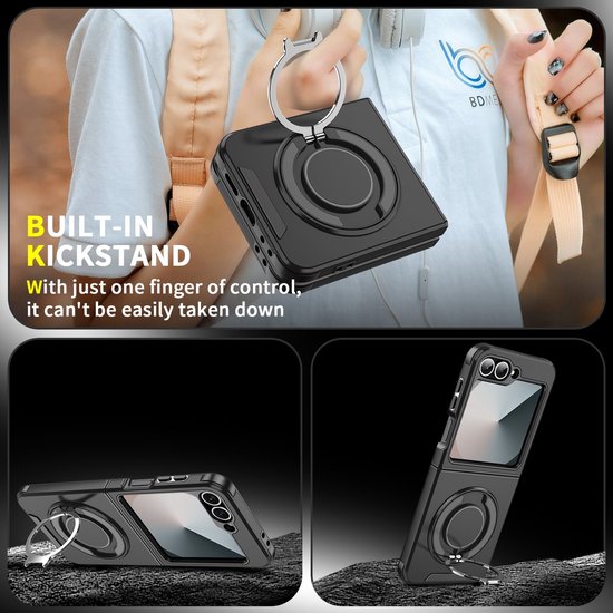 Samsung Galaxy Z Flip 6 Hoesjes – Hybride Backcover – Armor Tough – Schokbestendig – Roze-Ilumina Benelux