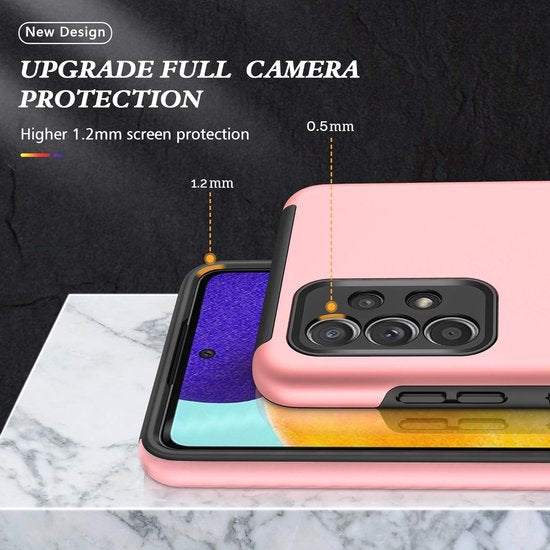 Telefoonhoesje met Vingerring - Hoesje Geschikt voor: Samsung Galaxy A51 - Roze