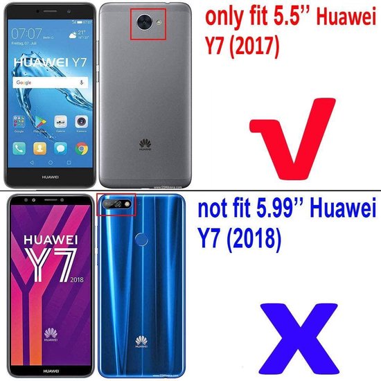 Huawei Y7 2017 Hoesjes – Portemonnee Hoes – Pasjeshouder – Magneetsluiting – Bruin-Ilumina Benelux