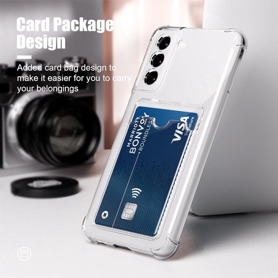 Samsung Galaxy A32 4G Hoesjes – TPU Backcover met Kaarthouder – Schokbestendig – Transparant