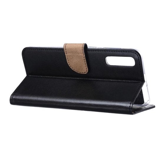 Samsung Galaxy A30S Hoesjes – Portemonnee Hoes – Magneetsluiting – 2x Gehard Glas Screenprotector – Zwart