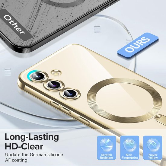 Samsung Galaxy S23 Hoesjes – Backcover – Camera Lens Bescherming – MagSafe – Goud