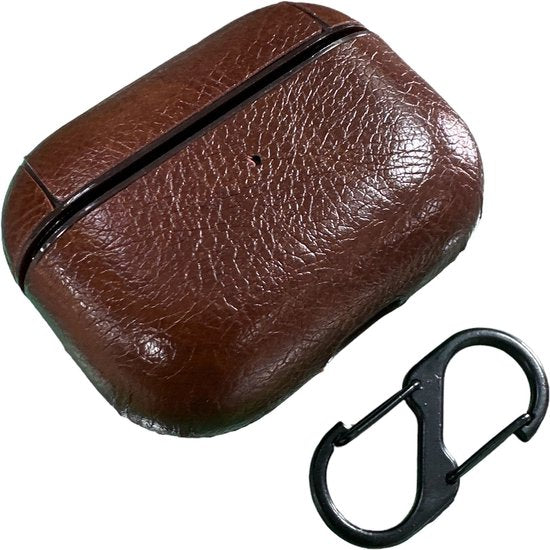 Hoesje geschikt voor AirPods - Case geschikt voor AirPods Pro - Bruin - Inclusief Hanger - Stijlvol Hoesje - Geschikt voor Apple Air Pods Pro