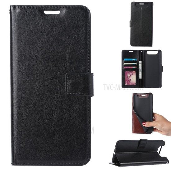 Samsung Galaxy A80 Hoesjes – Portemonnee Hoes – Pasjeshouder – Magneetsluiting – Wit-Ilumina Benelux