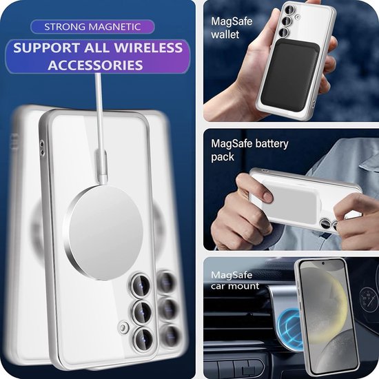 Samsung Galaxy A16 Hoesjes – Backcover – Camera Lens Bescherming – MagSafe – Zilver-Ilumina Benelux