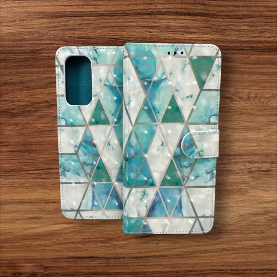 Xiaomi 12 / 12X Hoesjes – Portemonnee Book Case – Pasjeshouder – Magneetsluiting – Marmer Print-Ilumina Benelux