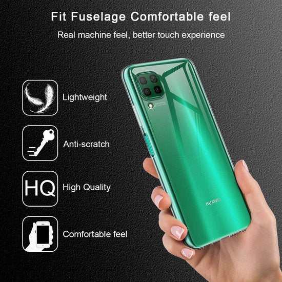 Huawei P40 Lite Hoesjes – Transparante Siliconen Backcover – Inclusief 2x Screenprotector – Anti-kras-Ilumina Benelux