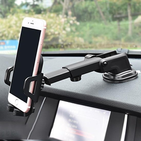 Telefoonhouder auto – Extra sterke zuignap – Voor raam & dashboard – 360° draaibaar – Zwart-Ilumina Benelux