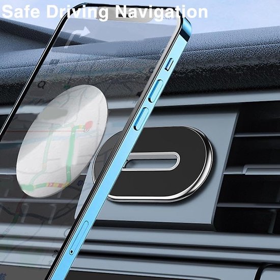 Telefoonhouder auto – Magnetisch Dashboard – Sterke Magneet – Inclusief Metalen Plaatje – Zwart-Ilumina Benelux