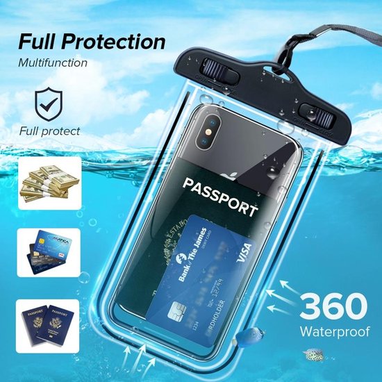 Waterdichte Telefoontas – Universeel – Met Koord – Spat- en Waterdicht – Transparant-Ilumina Benelux