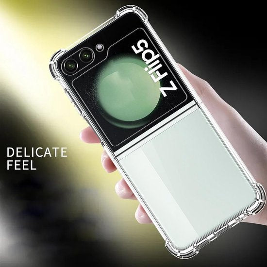Samsung Galaxy Z Flip 5 Hoesjes – Siliconen Backcover – Schokbestendig – Transparant-Ilumina Benelux