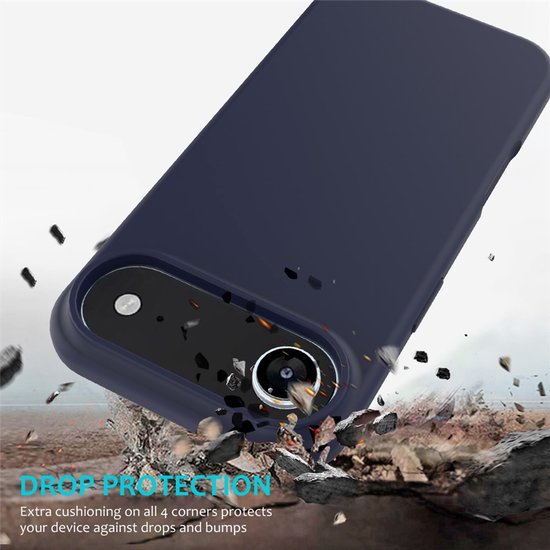 iPhone Air Hoesjes – Liquid Siliconen Backcover – Soft Touch – Inclusief 2x Screenprotector – Middernachtblauw-Ilumina Benelux