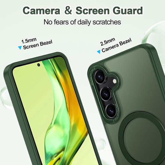 Samsung Galaxy S24 FE / S25 FE Hoesjes – MagSafe Backcover met Standaard – Schokbestendig – Groen-Ilumina Benelux
