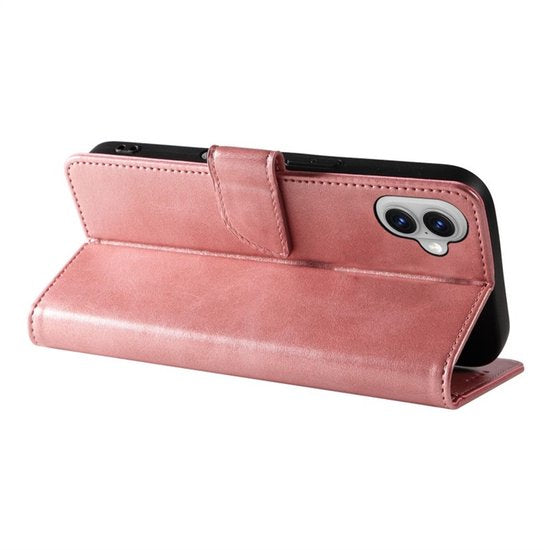 iPhone 17 Hoesjes – Luxe PU Kalfsleer Wallet – Bookcase Portemonneehoes – Pasjeshouder – Roségoud-Ilumina Benelux