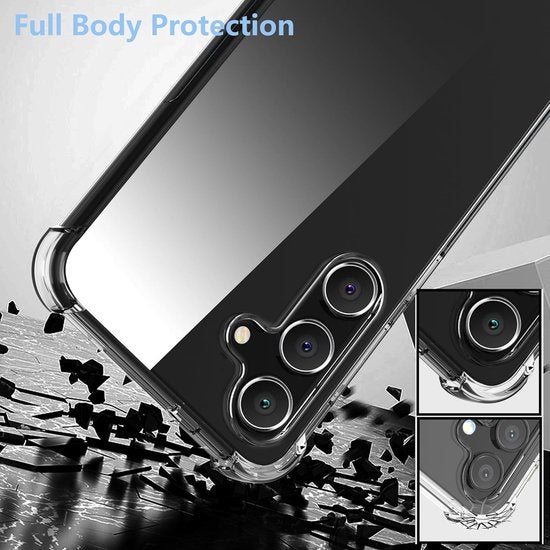 Samsung Galaxy S24 Plus Hoesjes – Siliconen Backcover – Schokbestendig – Transparant – Incl. Screenprotector-Ilumina Benelux