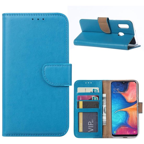 Samsung Galaxy A40 Hoesjes – Portemonnee Hoes – Pasjeshouder – 2x Gehard Glas Screenprotector – Turquoise-Ilumina Benelux