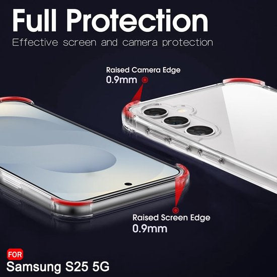 Samsung Galaxy S25 Hoesjes – Ultra-Hybrid Backcover – Schokbestendig – Crystal Clear Transparant