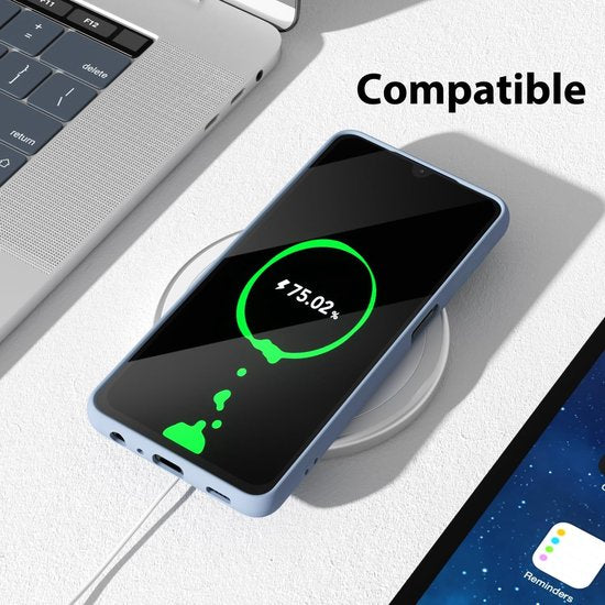 Samsung Galaxy A32 5G Hoesjes – Liquid Siliconen Backcover – Soft Touch – Flexibel – Groen-Ilumina Benelux
