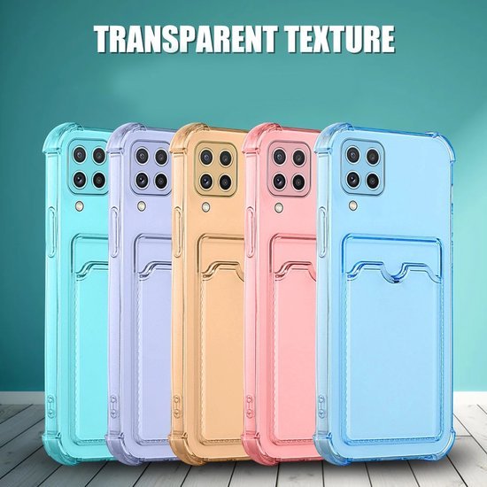 Samsung Galaxy A12 Hoesjes – TPU Backcover – Schokbestendig – Kaarthouder Pasjeshouder – Roze-Ilumina Benelux