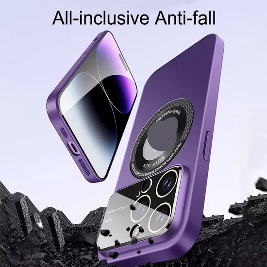 iPhone 15 Pro Max Hoesjes – MagSafe Backcover – Camera Lens & Screenprotector – Paars-Ilumina Benelux
