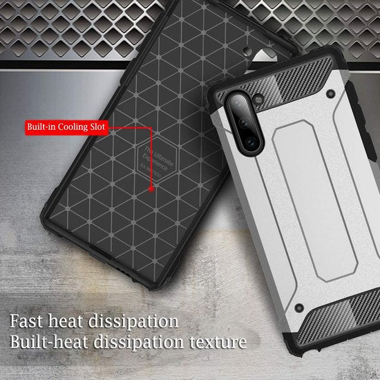 Armor Hybrid Geschikt voor: Samsung Galaxy Note 10 Hoesje - Zwart
