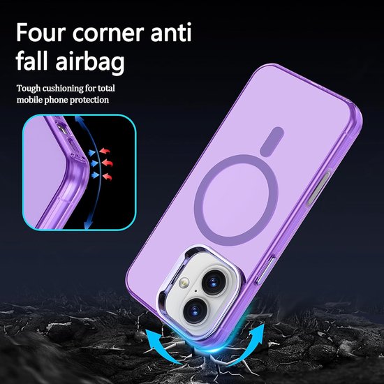 iPhone 16 Hoesjes – Magnetische Backcover – MagSafe Compatibel – Slank & Schokbestendig – Paars-Ilumina Benelux