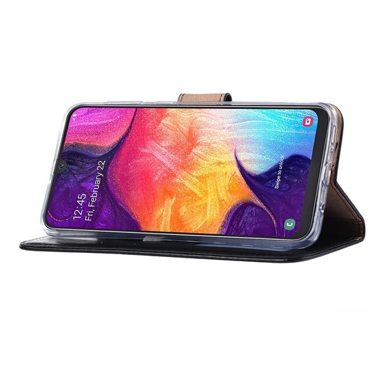 Samsung Galaxy A70 Hoesjes – Portemonnee Hoes – Pasjeshouder – Magneetsluiting – Zwart-Ilumina Benelux