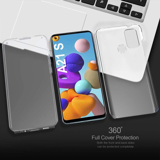 Samsung Galaxy A21s Hoesjes – Transparante Siliconen Backcover – Voor- en Achterkant Bescherming-Ilumina Benelux