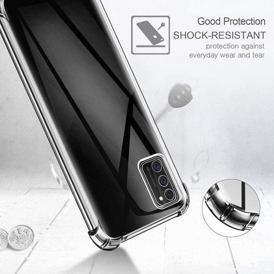 Samsung Galaxy A41 Hoesjes – Anti-Shock Hybride Backcover + 2x Screenprotector Gehard Glas – Transparant-Ilumina Benelux