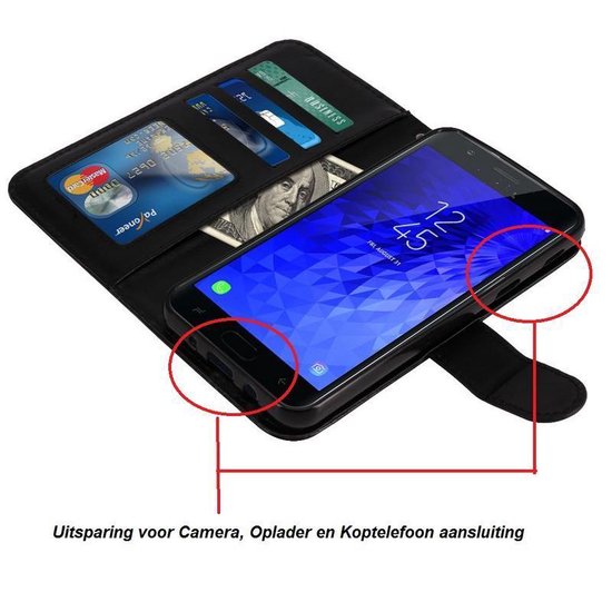 Samsung Galaxy A3 2017 Hoesjes – Portemonnee Hoes – Pasjeshouder – Magneetsluiting – Zwart-Ilumina Benelux