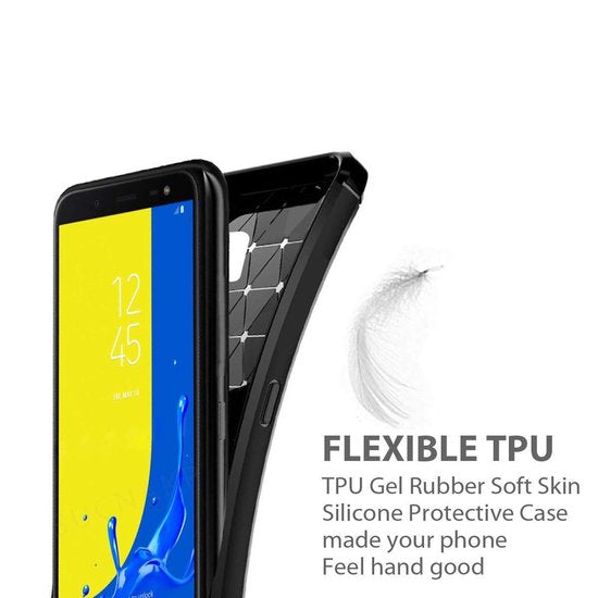 Samsung Galaxy J6 2018 Hoesjes – Brushed Backcover – Krasbestendig – Zwart-Ilumina Benelux