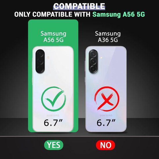 Samsung Galaxy A56 Hoesjes – Siliconen Backcover + 2x Screenprotector – Gehard Glas – Schokbestendig – Zwart-Ilumina Benelux