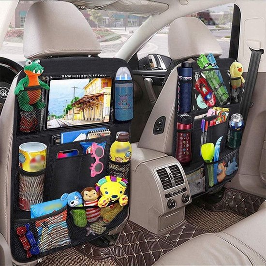 Luxe & Stevige Autostoel Organizer met Tablet Houder - Set van 2 - Auto Stoel Organiser- Waterafstotend - Oxford Materiaal