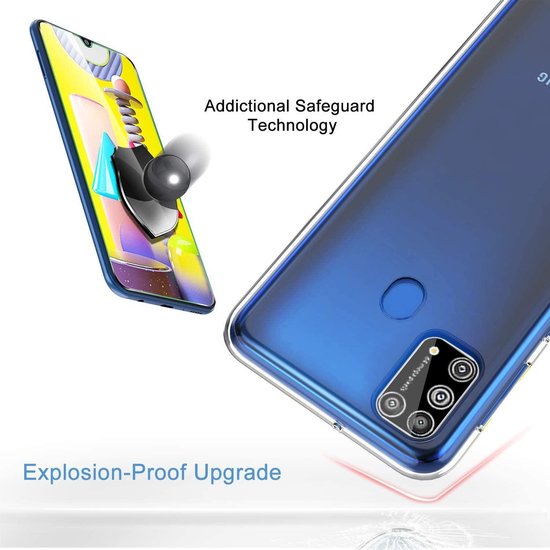 Samsung Galaxy M31 Hoesjes – Transparante Siliconen Backcover – Inclusief 2x Screenprotector Gehard Glas – Anti-kras-Ilumina Benelux
