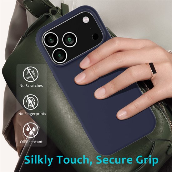 iPhone 17 Pro Max Hoesjes – Liquid Siliconen Backcover – Soft Touch – Schokbestendig – Middernachtblauw-Ilumina Benelux
