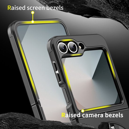 Samsung Galaxy Z Flip 6 Hoesjes – Armor Tough Hybrid Backcover – Schokbestendig – Blauw-Ilumina Benelux