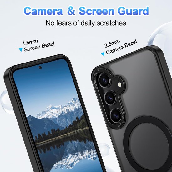 Samsung Galaxy S25 Plus Hoesjes – MagSafe Backcover met Standaard – Schokbestendig – Zwart-Ilumina Benelux