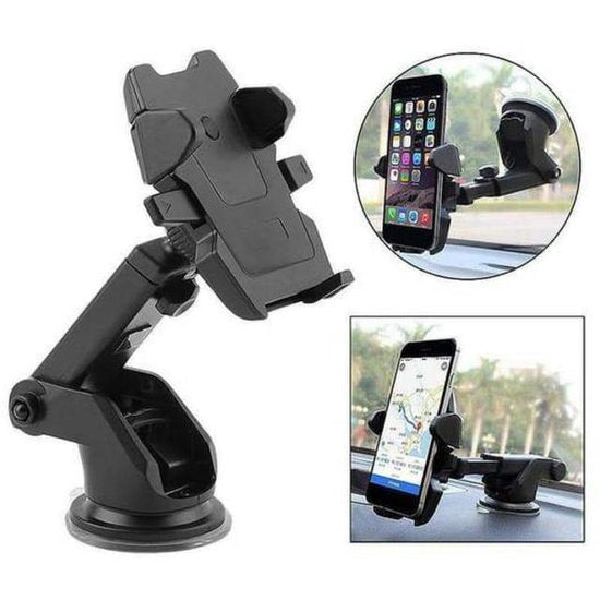 Telefoonhouder auto – Long Neck One Touch Car Mount – Universeel – 360° Draaibaar – Zwart-Ilumina Benelux